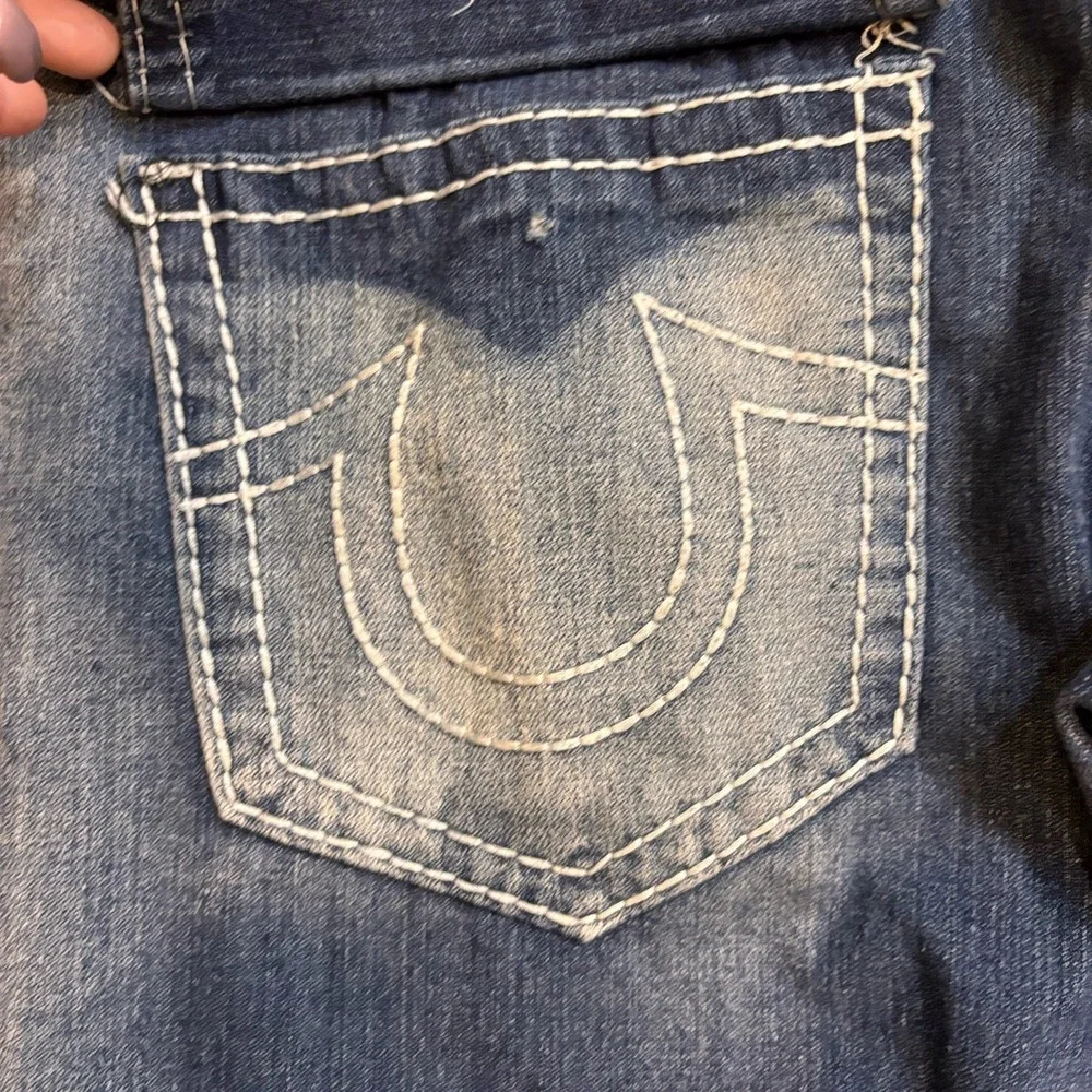 True Religion Joey Super T Row Seat Jeans Mens 36x29 Made USA World Tour Flap